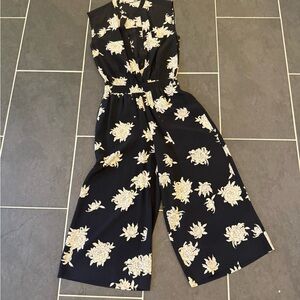 Vince Navy and Cream Floral Jumpsuit